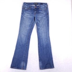 Seven7 Womens Boot Cut Jeans Medium Wash Blue Low Rise Size 31 Stretch Denim